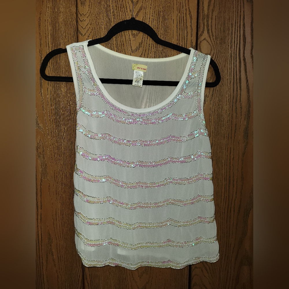 Sequined tank top XS